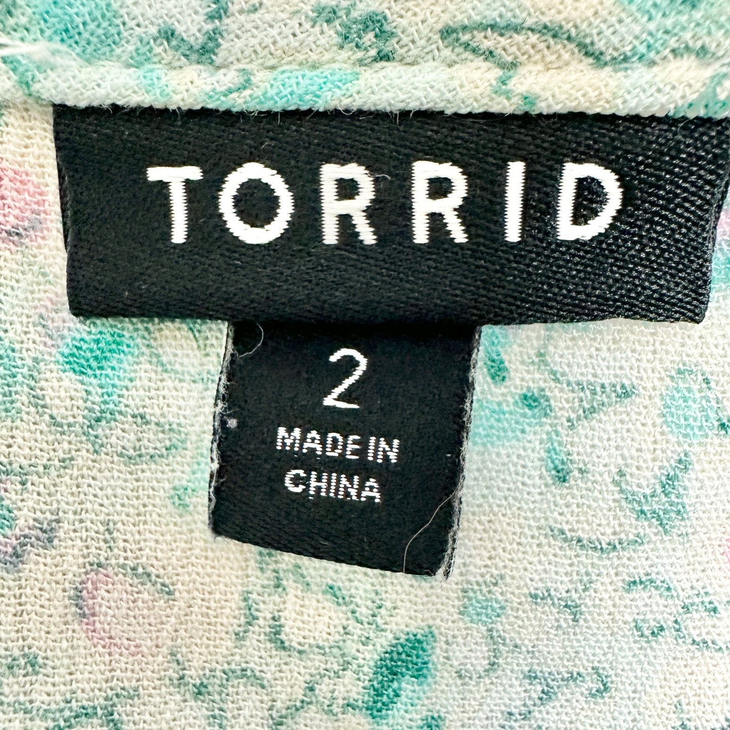 Torrid 2 Floral Smocked Babydoll Top Womens 18-20 Lt Blue Pink Beige SS Stretchy