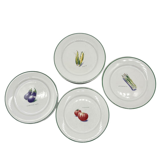 Ulster Ceramics 11 Vegetable 8” Plates 4 Corn 3 Asparagus 2 Eggplant 2 Tomato