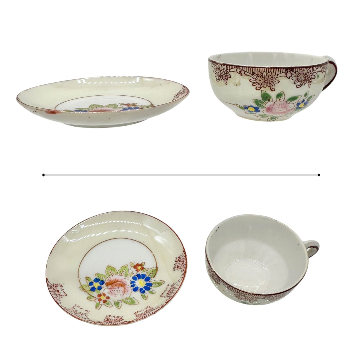 Little Duchess Childrens China Tea Set 20 Piece Hand Painted Floral Design White
