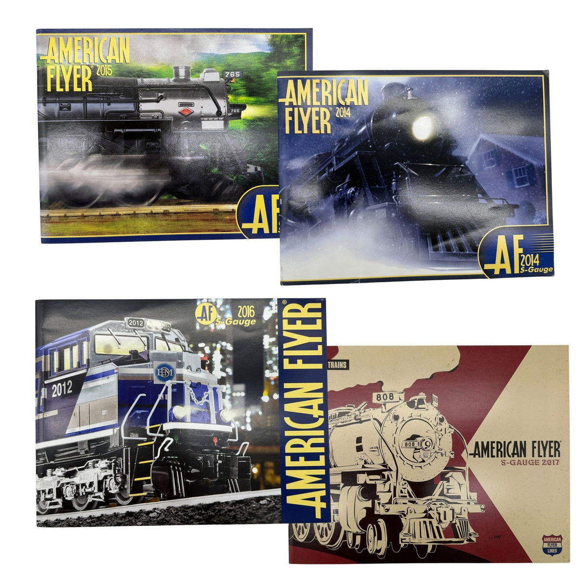 American Flyer S-Gauge Train 4 Catalog Set 2014-2017 Full Color Illustrations