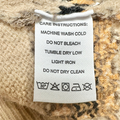 Made With Heart Sweater Womens XXL Cozy Beige Brown Knit Geometric Pattern NWT