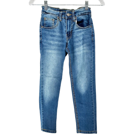 Lee Boys Slim Fit Tapered Leg Jeans Size 8 Adj Waist Blue Denim Cotton Blend