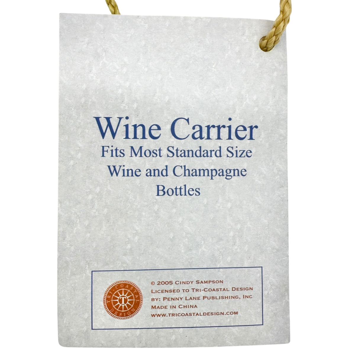 Winter Blessings Snowman Wine Carrier Gift Box With Rope Handle 13" H X 4" Dia