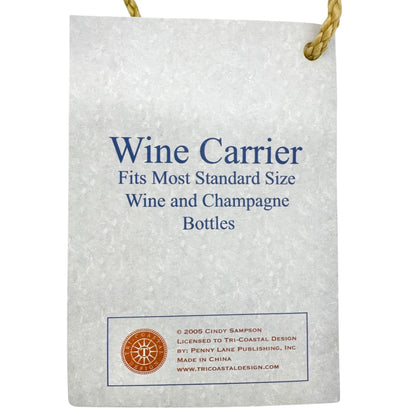 Winter Blessings Snowman Wine Carrier Gift Box With Rope Handle 13" H X 4" Dia