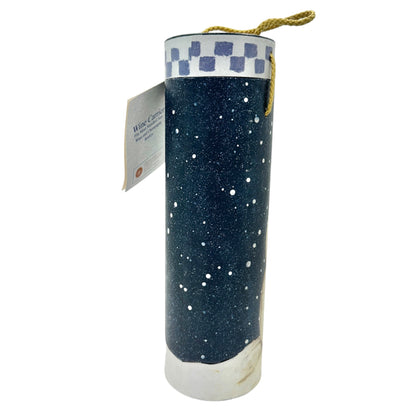 Winter Blessings Snowman Wine Carrier Gift Box With Rope Handle 13" H X 4" Dia
