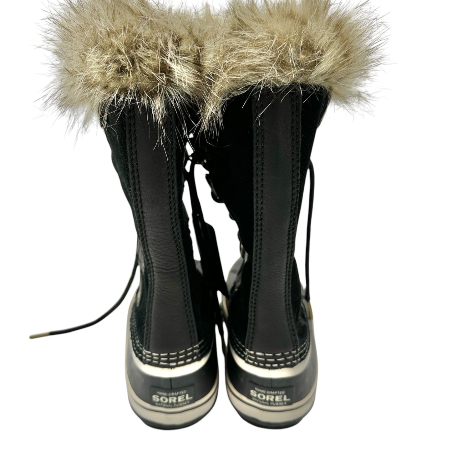 Sorel Winter Boots Womens 6.5 Waterproof Faux Fur Black Taupe