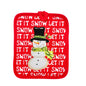 Let It Snow Snowman Quilted Pot Holder Red & White 7x7 In American Mills NWOT