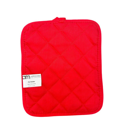 Let It Snow Snowman Quilted Pot Holder Red & White 7x7 In American Mills NWOT