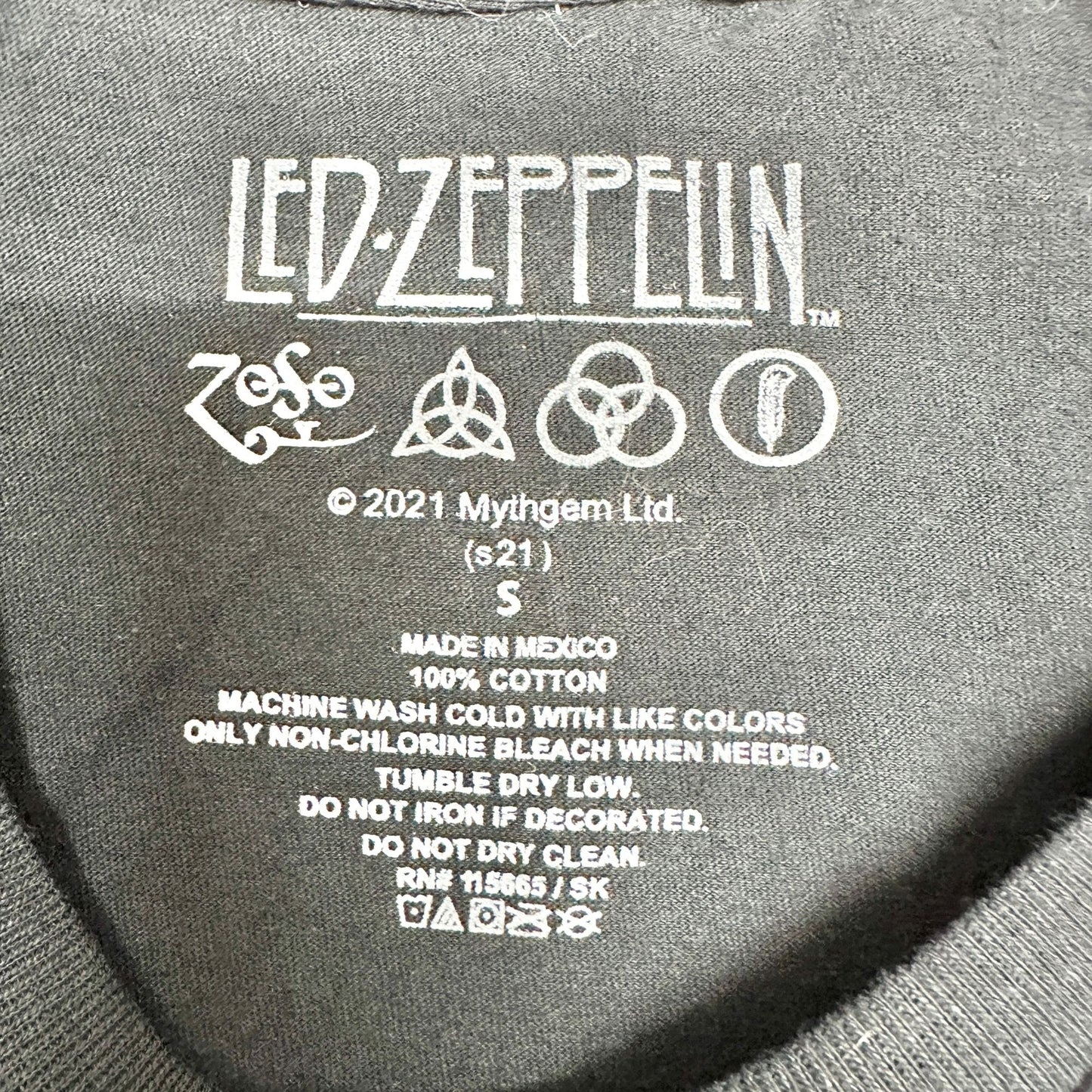 Led Zeppelin T-Shirt Small United States Of America 1977 Black White Cotton