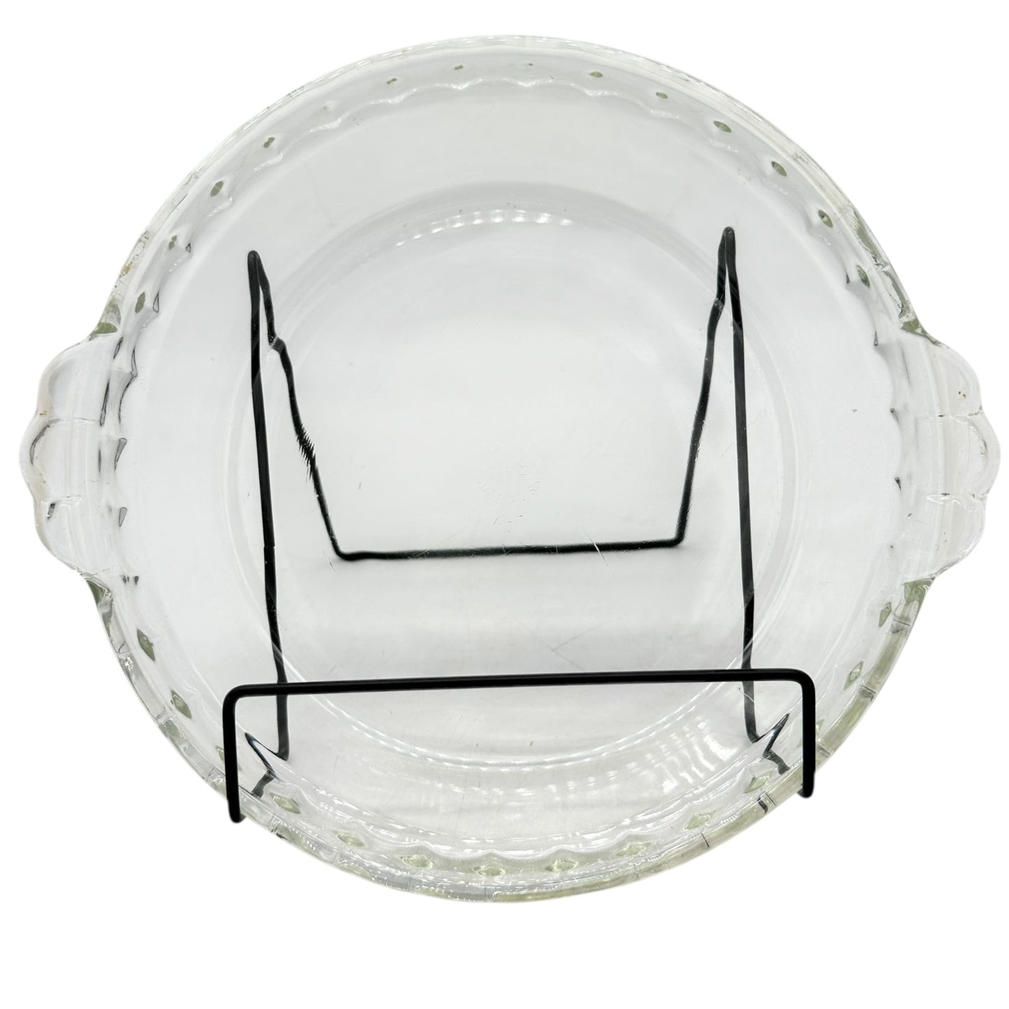 Vintage Pyrex Clear Glass Scalloped Edge Pie Dish 9 inch Round Made In USA