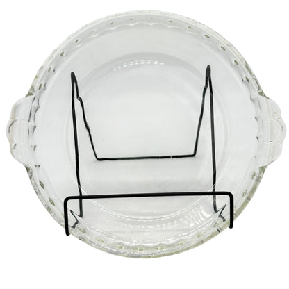 Vintage Pyrex Clear Glass Scalloped Edge Pie Dish 9 inch Round Made In USA