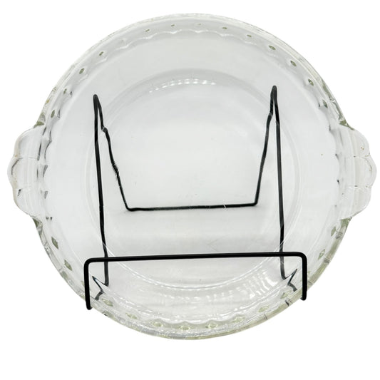 Vintage Pyrex Clear Glass Scalloped Edge Pie Dish 9 inch Round Made In USA