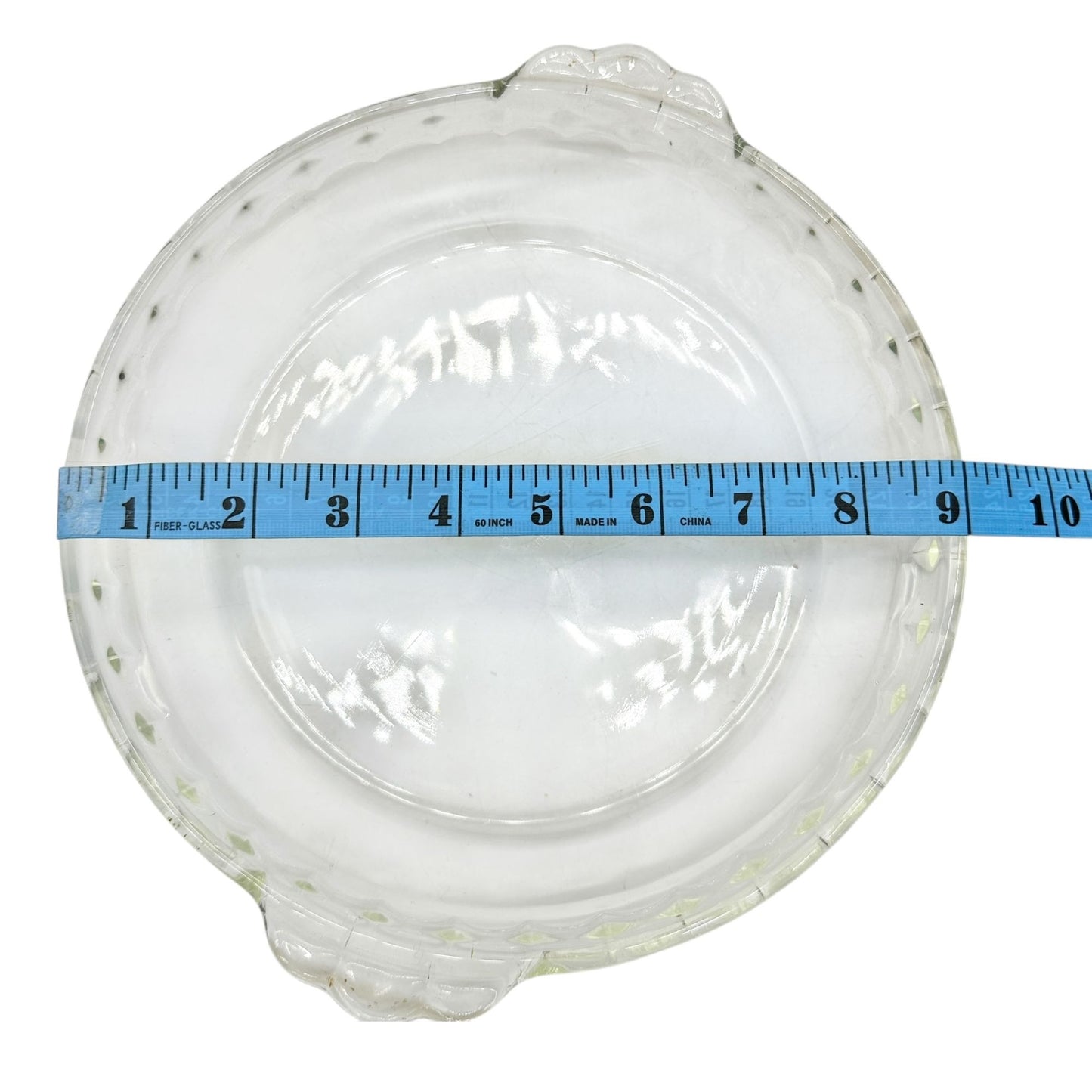Vintage Pyrex Clear Glass Scalloped Edge Pie Dish 9 inch Round Made In USA