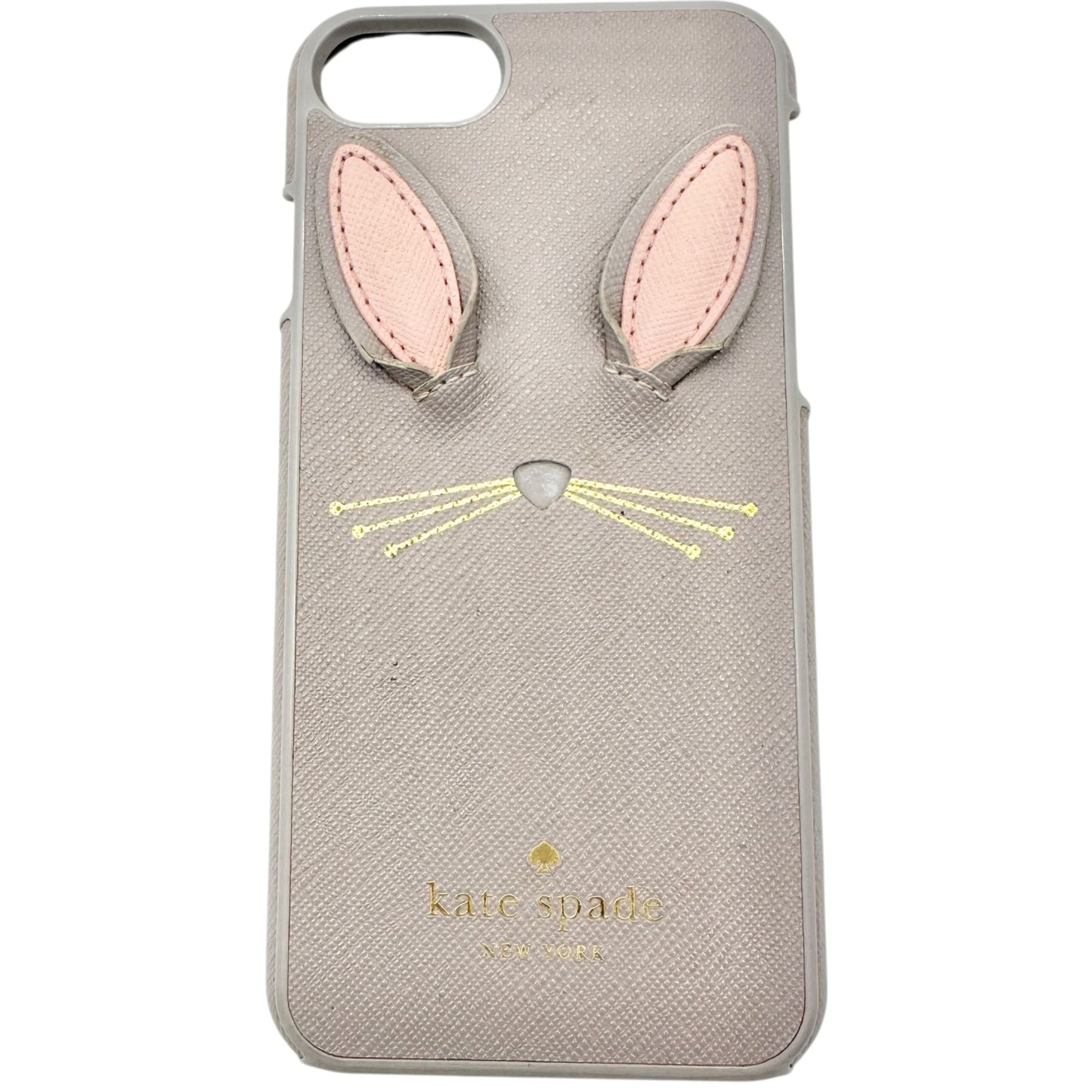 Kate Spade New York iPhone 7 Case Bunny Ears Whiskers Design 5.5 x 2.5 Taupe EUC