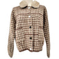Cyrus Womens Elk Plaid Jacket With Faux Fur Collar Button Closure -Style C392314