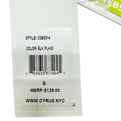 Cyrus Womens Elk Plaid Jacket With Faux Fur Collar Button Closure -Style C392314