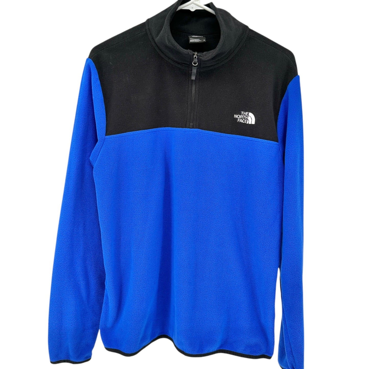 The North Face Fleece Pullover Mens M Blue Black Quarter-Zip Lightweight Soft LS