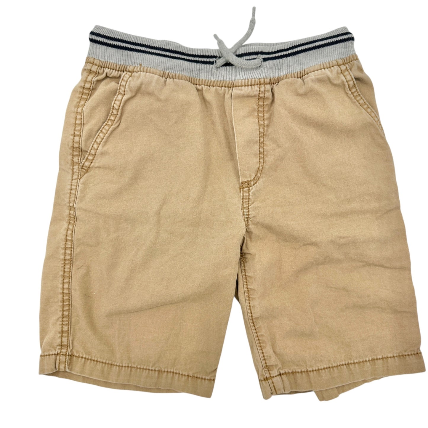 OshKosh Boys Shorts 2-Pack Size 7/7A Tan and Blue Elastic Waistband Drawstring