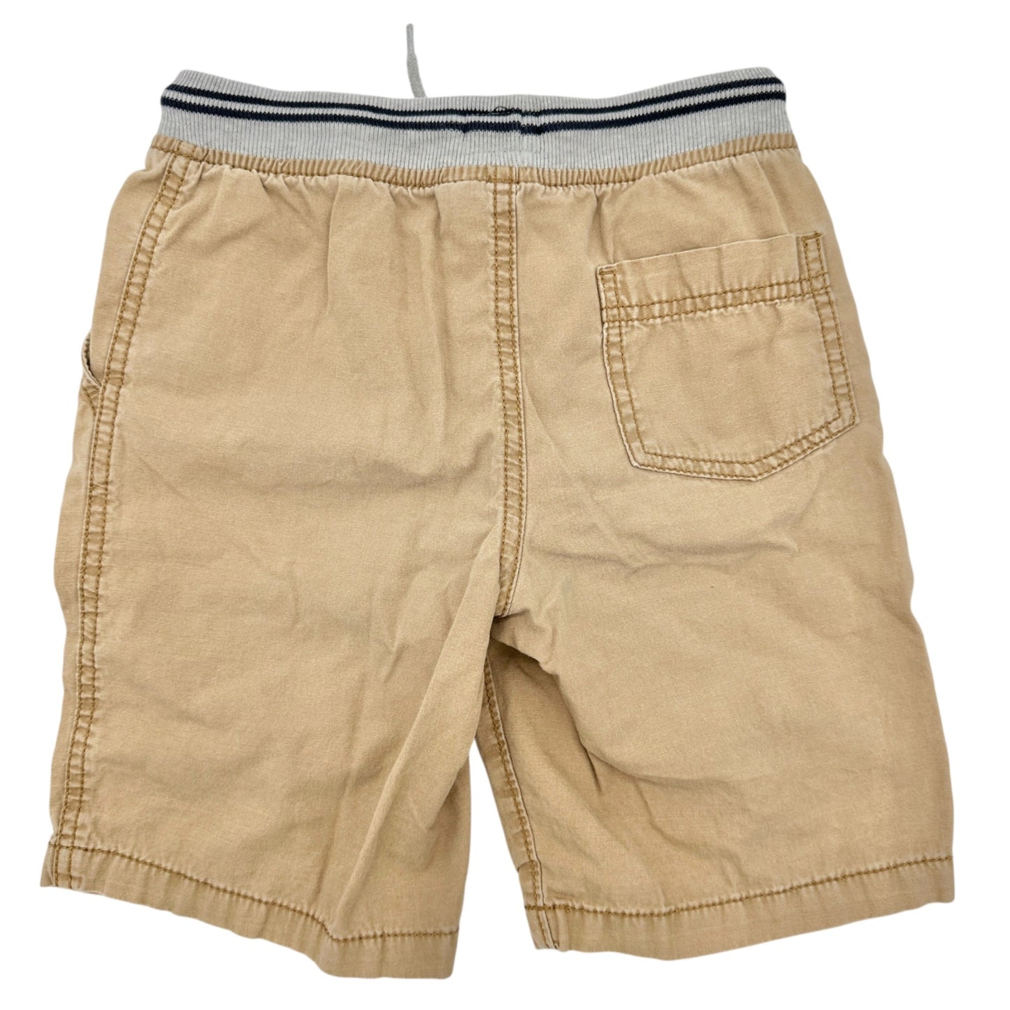 OshKosh Boys Shorts 2-Pack Size 7/7A Tan and Blue Elastic Waistband Drawstring