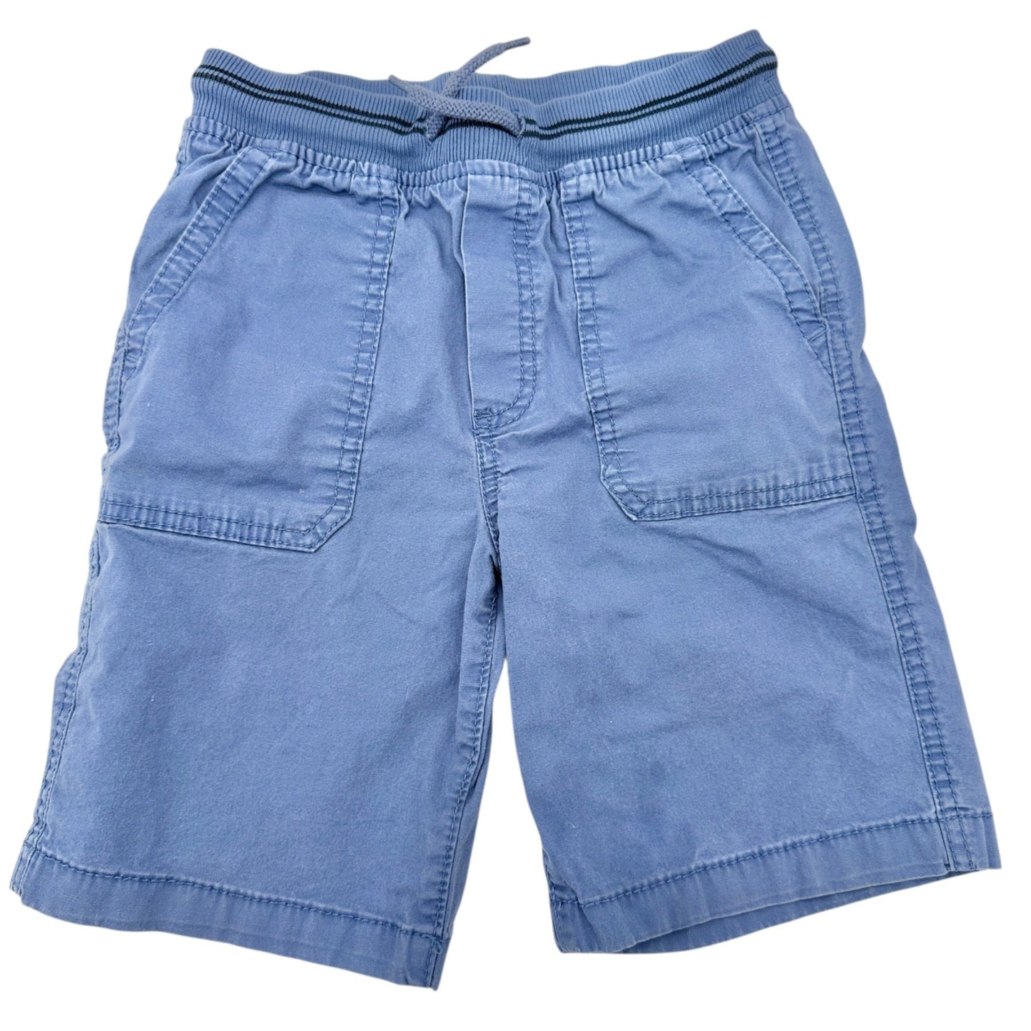 OshKosh Boys Shorts 2-Pack Size 7/7A Tan and Blue Elastic Waistband Drawstring
