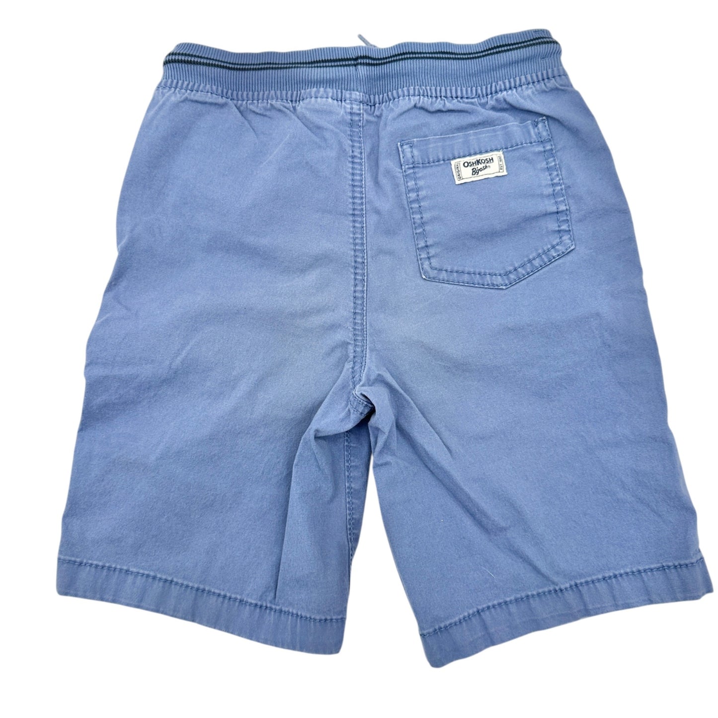 OshKosh Boys Shorts 2-Pack Size 7/7A Tan and Blue Elastic Waistband Drawstring