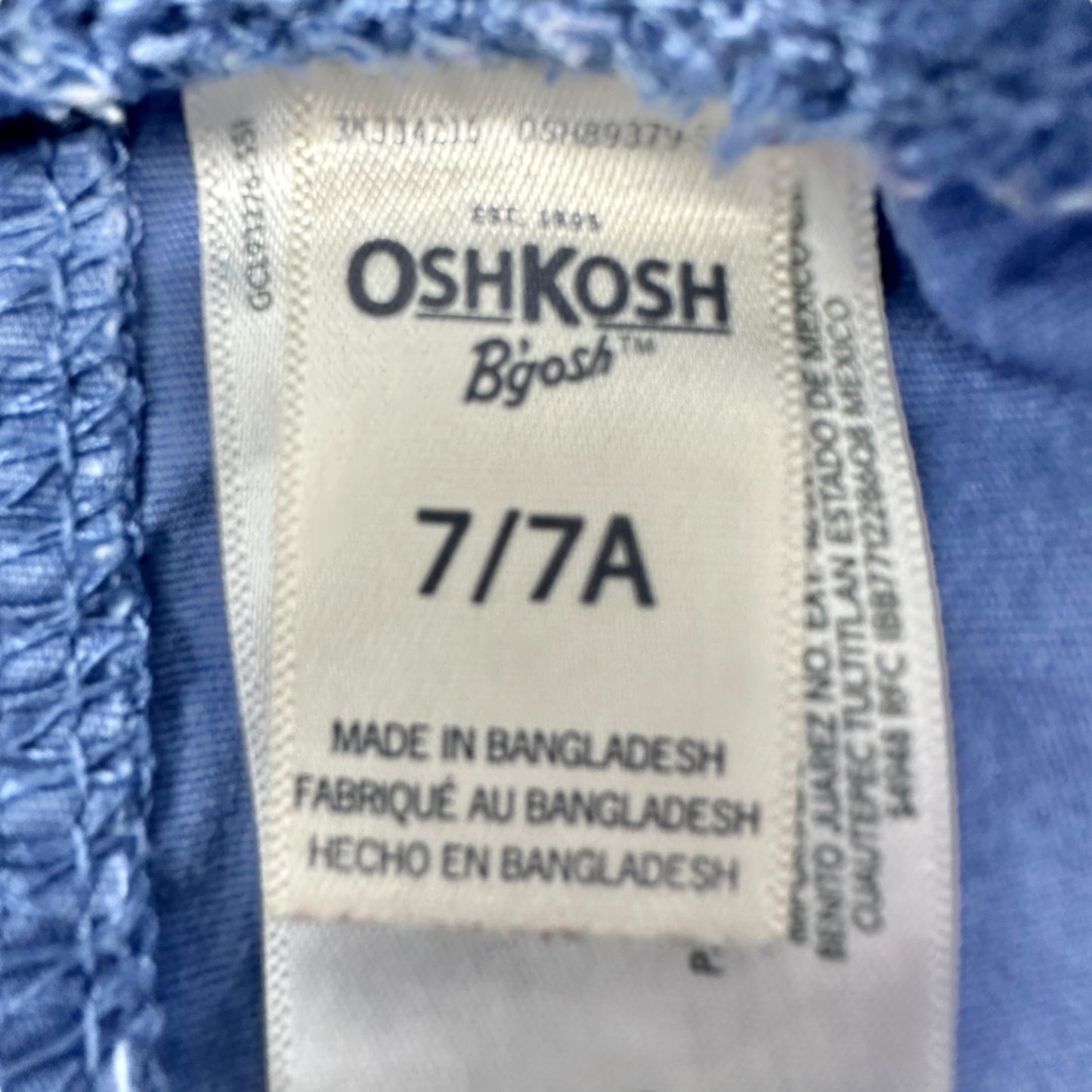OshKosh Boys Shorts 2-Pack Size 7/7A Tan and Blue Elastic Waistband Drawstring