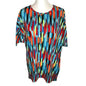 LuLaRoe Irma XS Multicolor Abstract Tunic Top Stretchy Soft Knit High-Low Hem