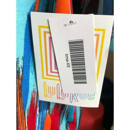 LuLaRoe Irma XS Multicolor Abstract Tunic Top Stretchy Soft Knit High-Low Hem