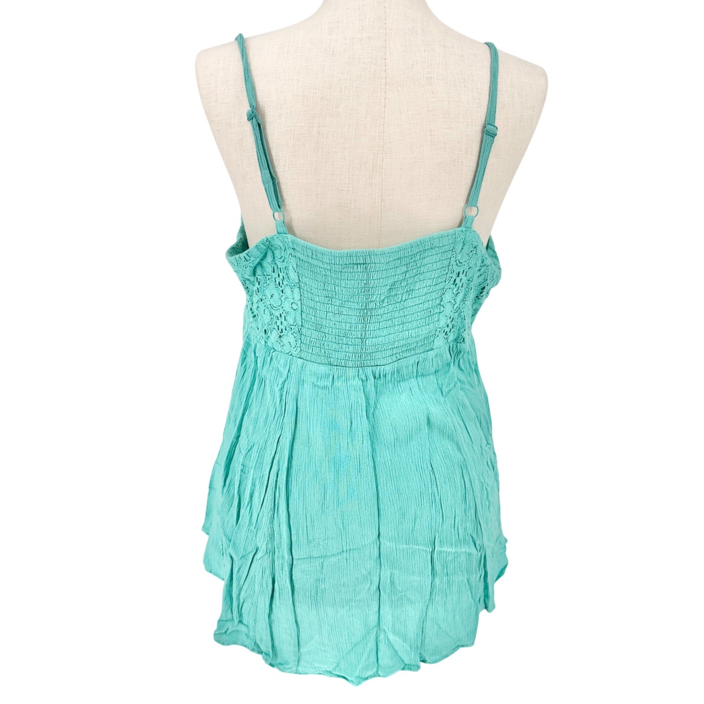 Torrid 2 Babydoll Top Womens 18-20 Crochet Lace Seafoam Green Adjustable Straps