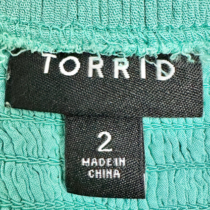 Torrid 2 Babydoll Top Womens 18-20 Crochet Lace Seafoam Green Adjustable Straps