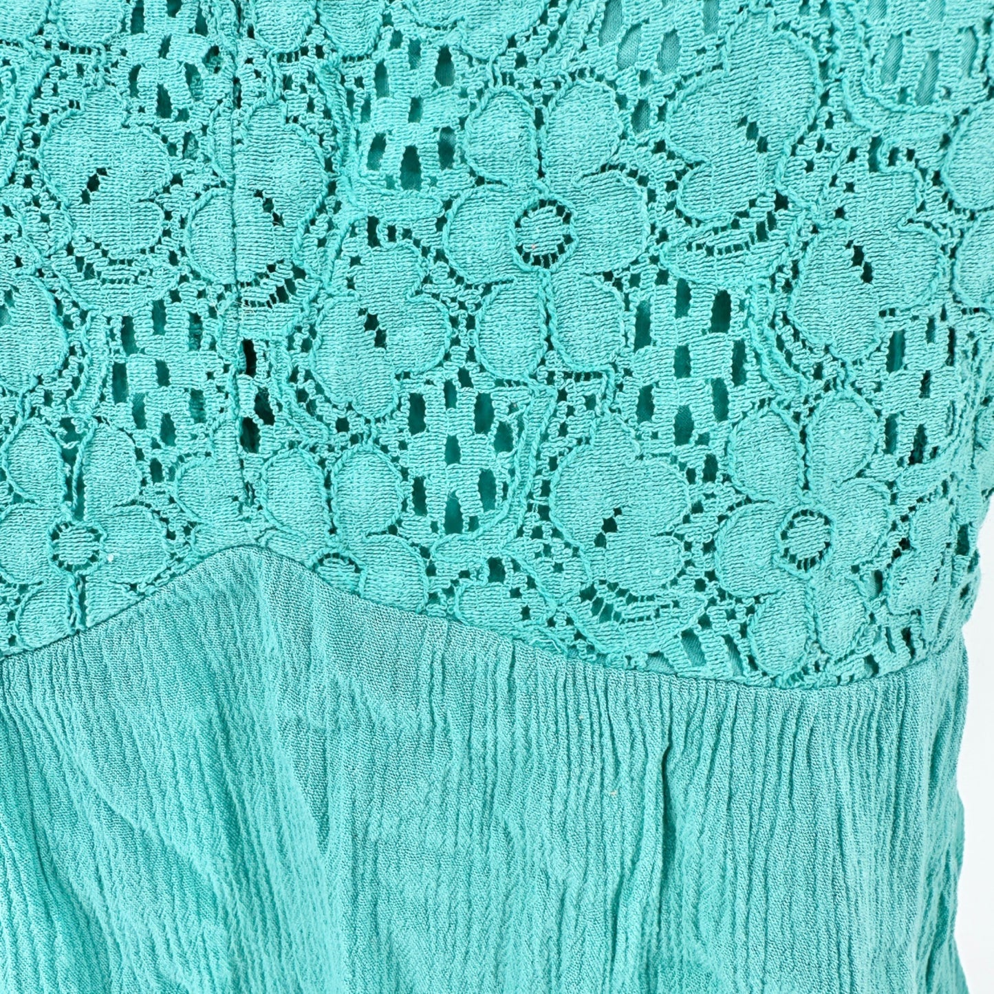 Torrid 2 Babydoll Top Womens 18-20 Crochet Lace Seafoam Green Adjustable Straps