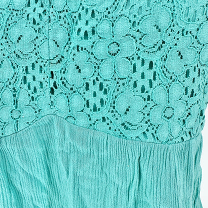 Torrid 2 Babydoll Top Womens 18-20 Crochet Lace Seafoam Green Adjustable Straps