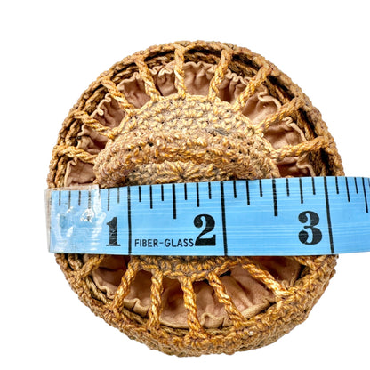 Braided Sailor Lidded Basket 19th Century Handcrafted Natural Materials 4x3 inch