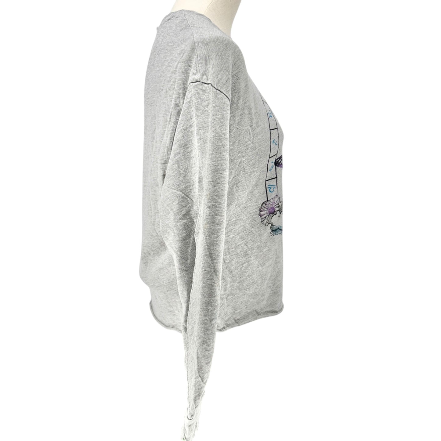 Miken Flow Long Sleeve Tee Shirt Womens M Sun and Moon Zodiac Graphic Design