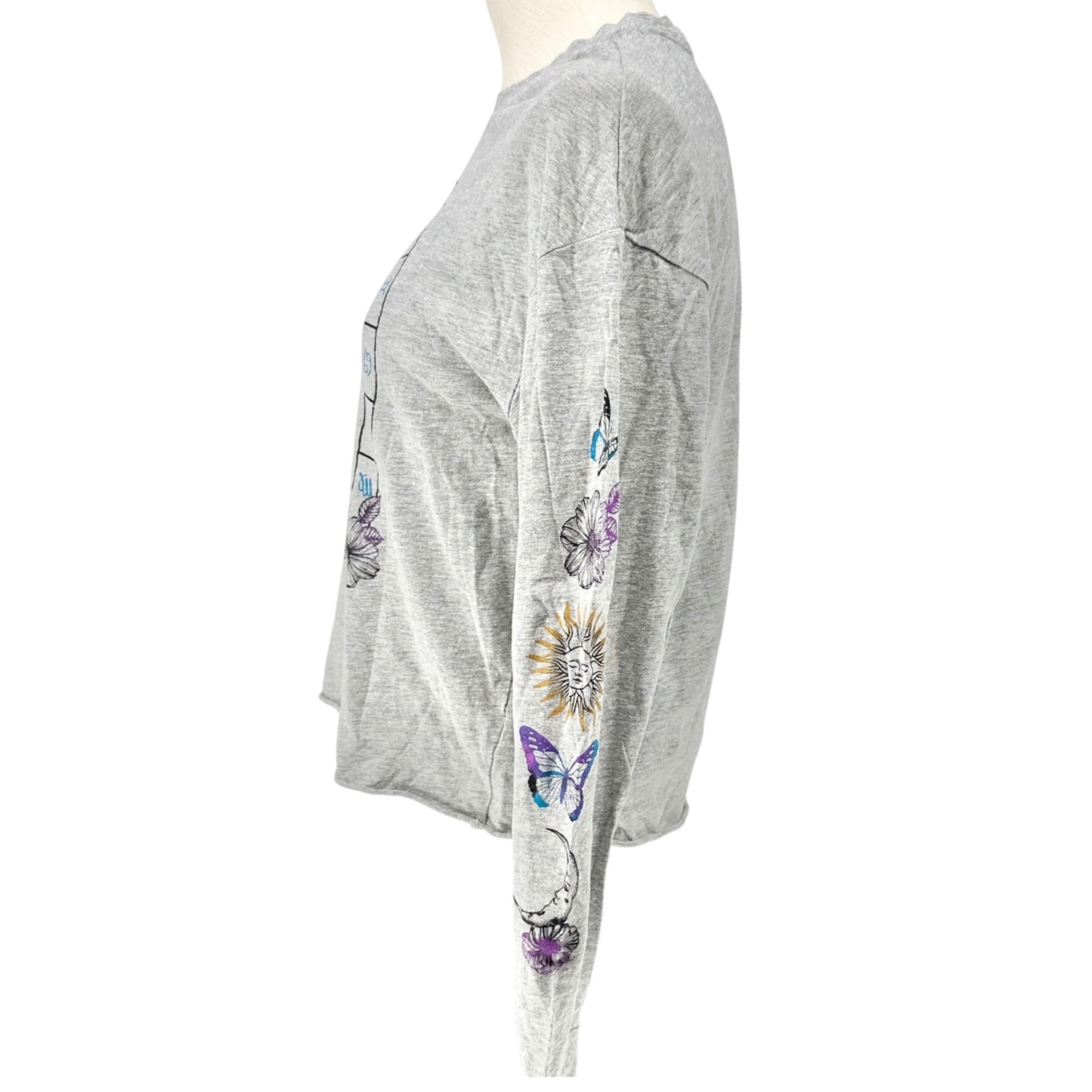 Miken Flow Long Sleeve Tee Shirt Womens M Sun and Moon Zodiac Graphic Design