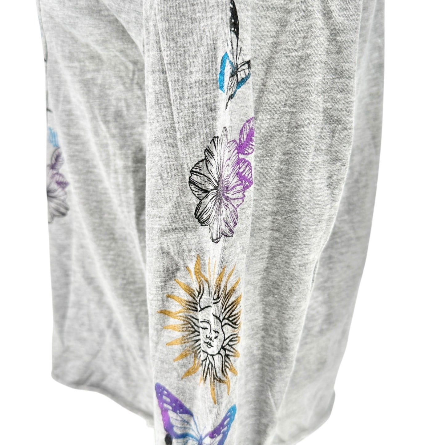 Miken Flow Long Sleeve Tee Shirt Womens M Sun and Moon Zodiac Graphic Design