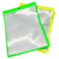 40 Count Plastic Job Jackets 1 Hole Top Opening 20 Green 20 Yellow 16.5" x 13.5"