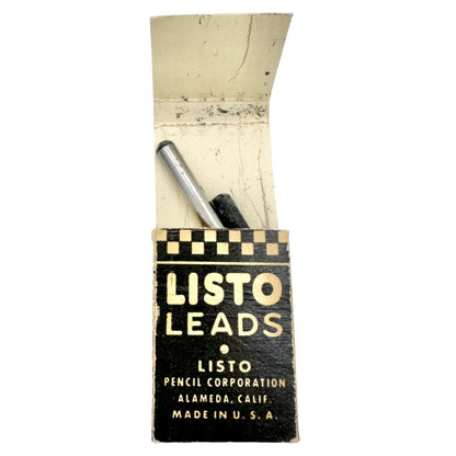 Vintage Twin Grip Fasteners Tin and Listo Pencil Leads No.162 Red+Black Boxes