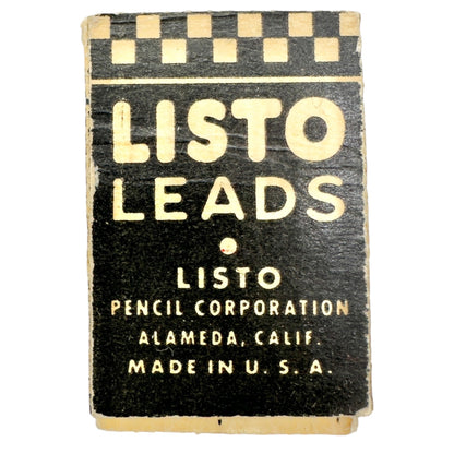 Vintage Twin Grip Fasteners Tin and Listo Pencil Leads No.162 Red+Black Boxes