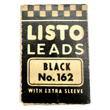 Vintage Twin Grip Fasteners Tin and Listo Pencil Leads No.162 Red+Black Boxes