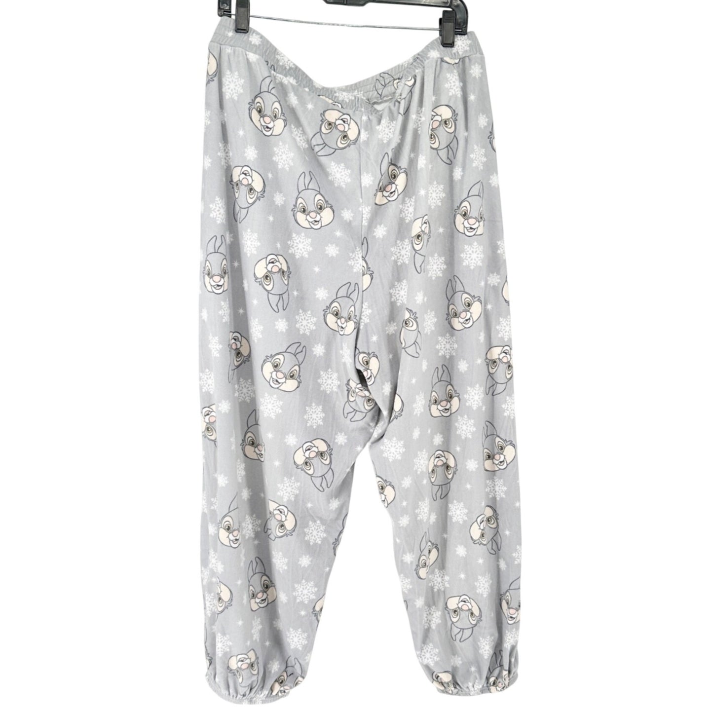 Disney Thumper Fleece Sleepwear Pants 3X Gray Snowflake Print Elastic Waist