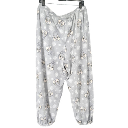Disney Thumper Fleece Sleepwear Pants 3X Gray Snowflake Print Elastic Waist