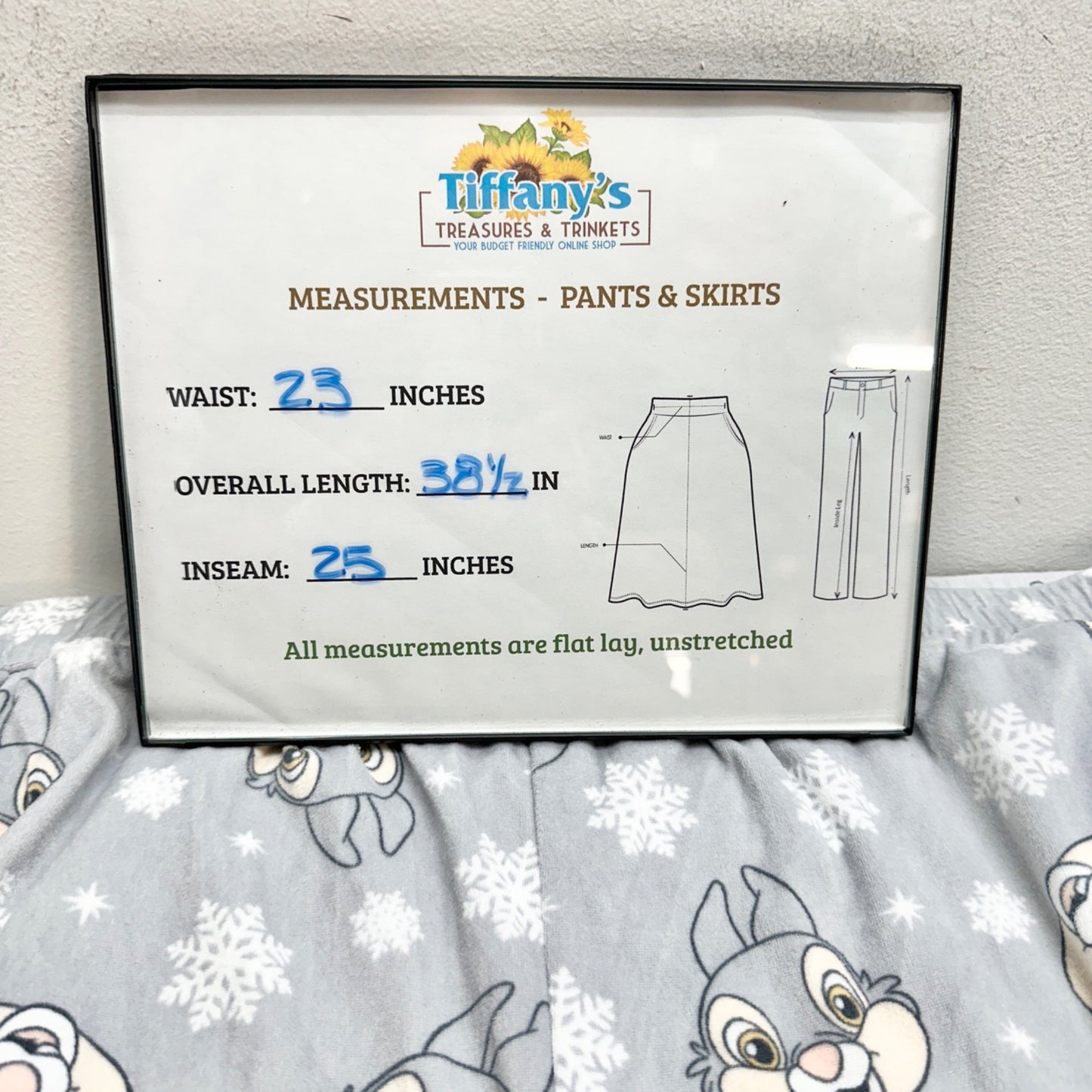 Disney Thumper Fleece Sleepwear Pants 3X Gray Snowflake Print Elastic Waist