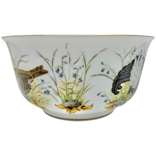 Franklin Porcelain Game Bird Bowl By Basil Ede 10" Dia x 5" H Limited Edition