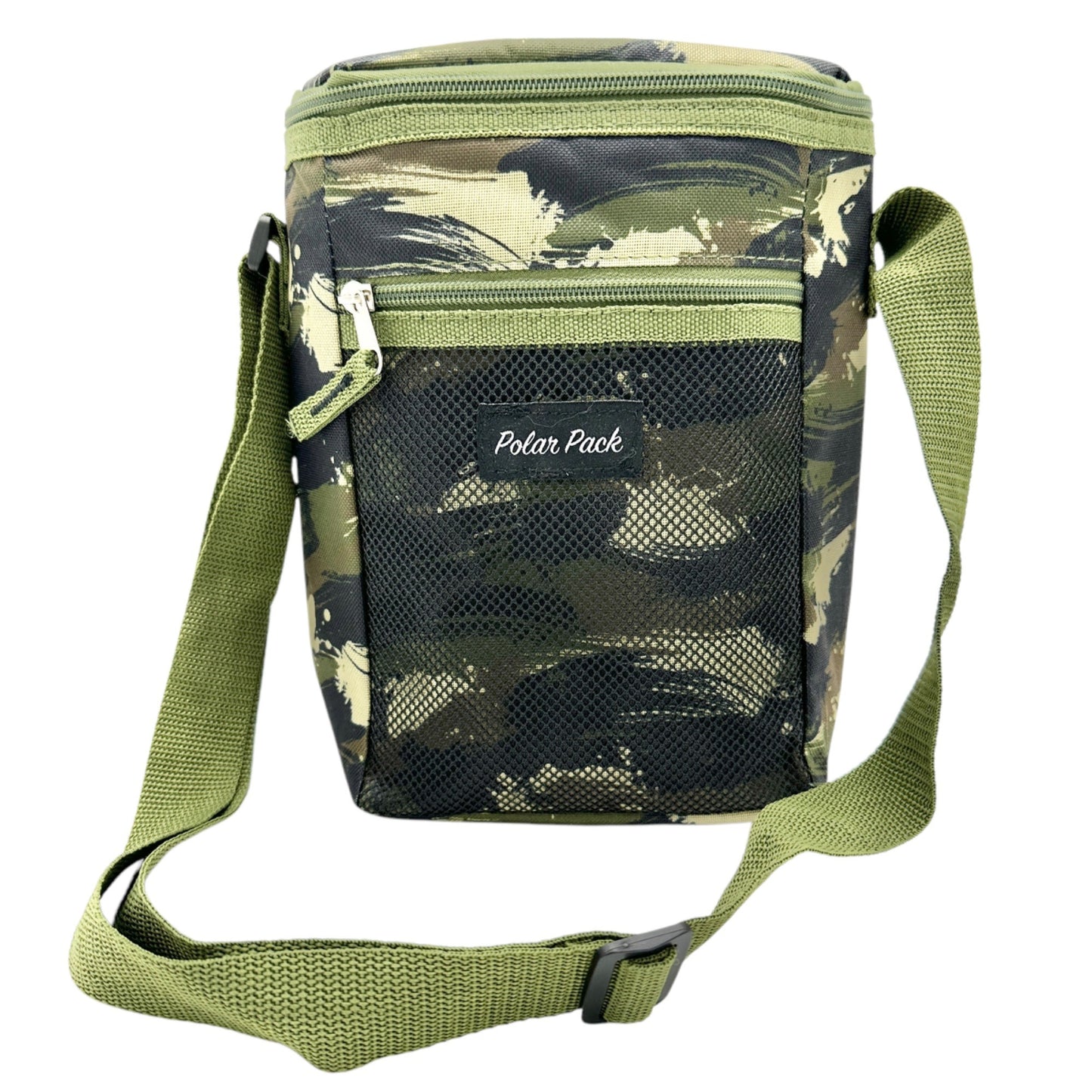 Polar Pack Camo Insulated Lunch Cooler Bag With Adjustable Shoulder Strap & Mesh Pocket