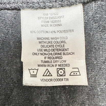 Eddie Bauer Mens XL Gray Quilted Pullover Sweatshirt With Snap Collar