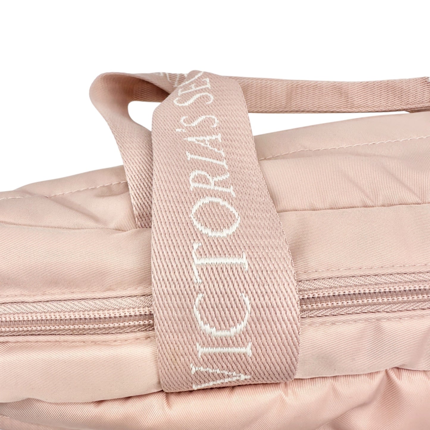 Victorias Secret Quilted Weekender Bag Dusty Pink Gold Logo NWT Travel Tote