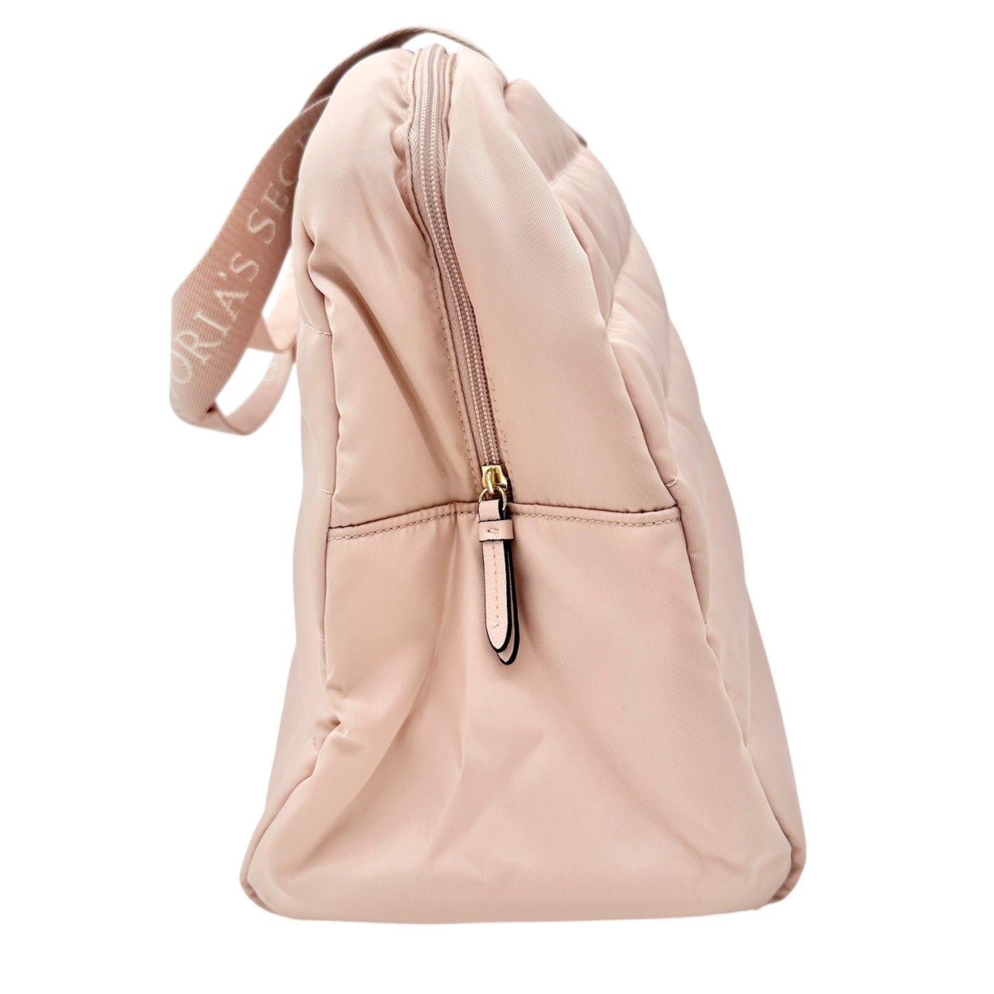 Victorias Secret Quilted Weekender Bag Dusty Pink Gold Logo NWT Travel Tote