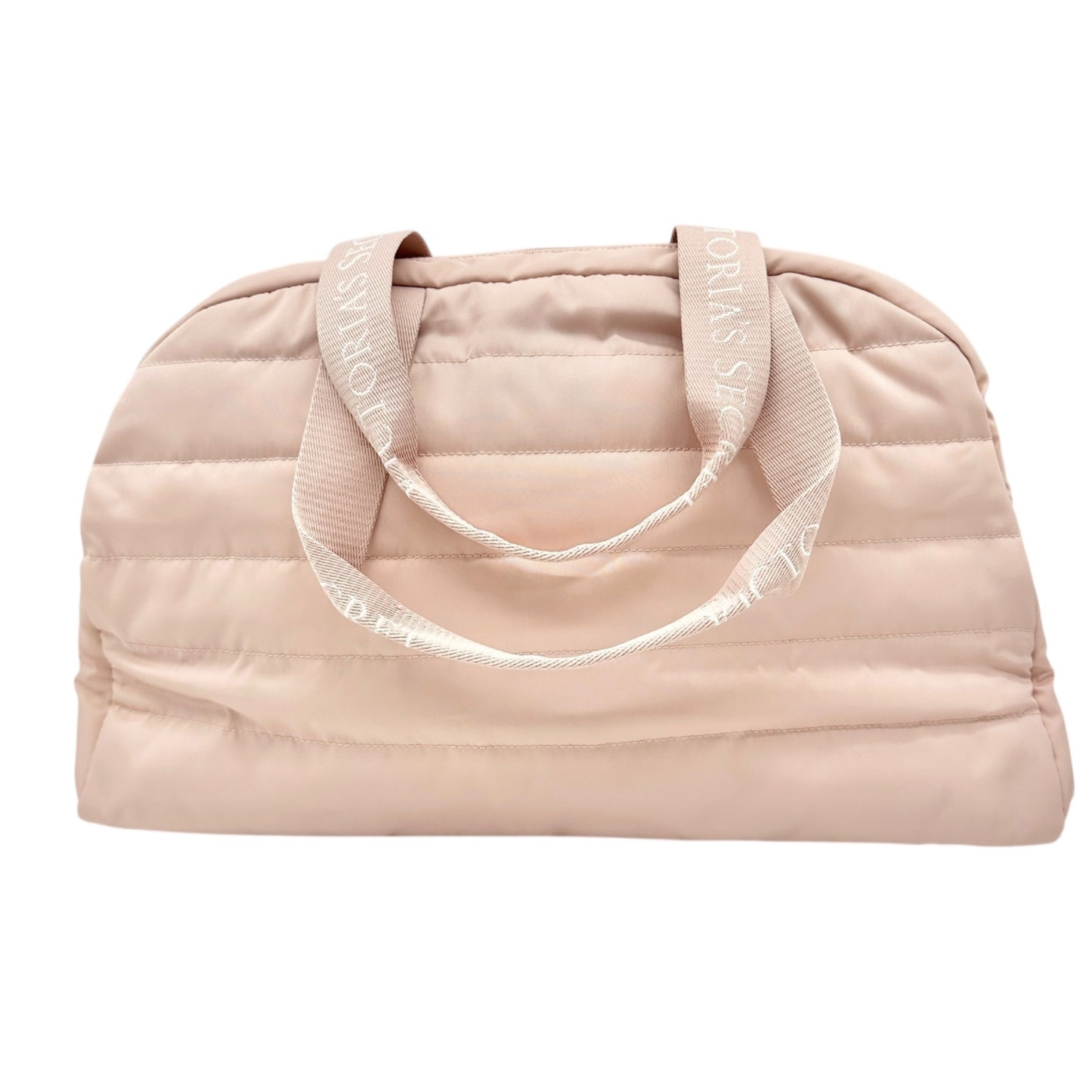 Victorias Secret Quilted Weekender Bag Dusty Pink Gold Logo NWT Travel Tote