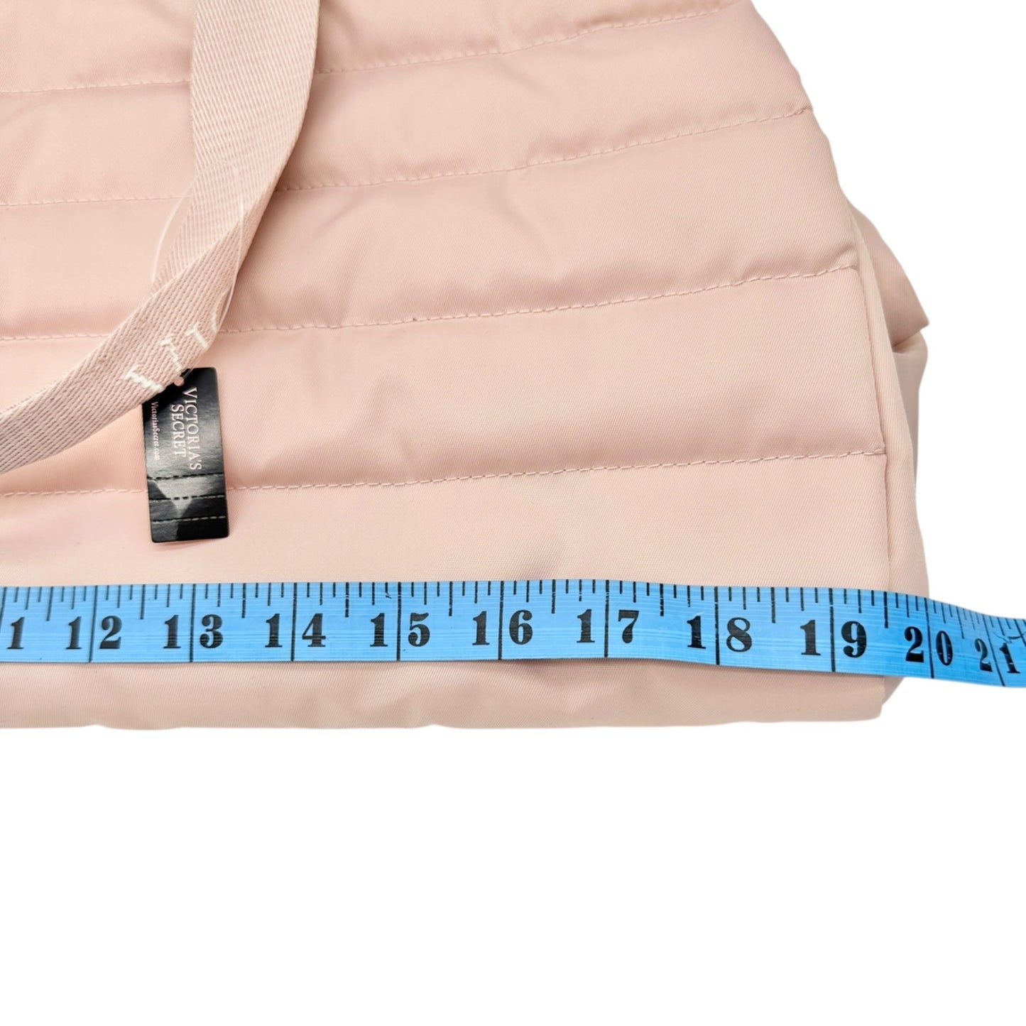 Victorias Secret Quilted Weekender Bag Dusty Pink Gold Logo NWT Travel Tote